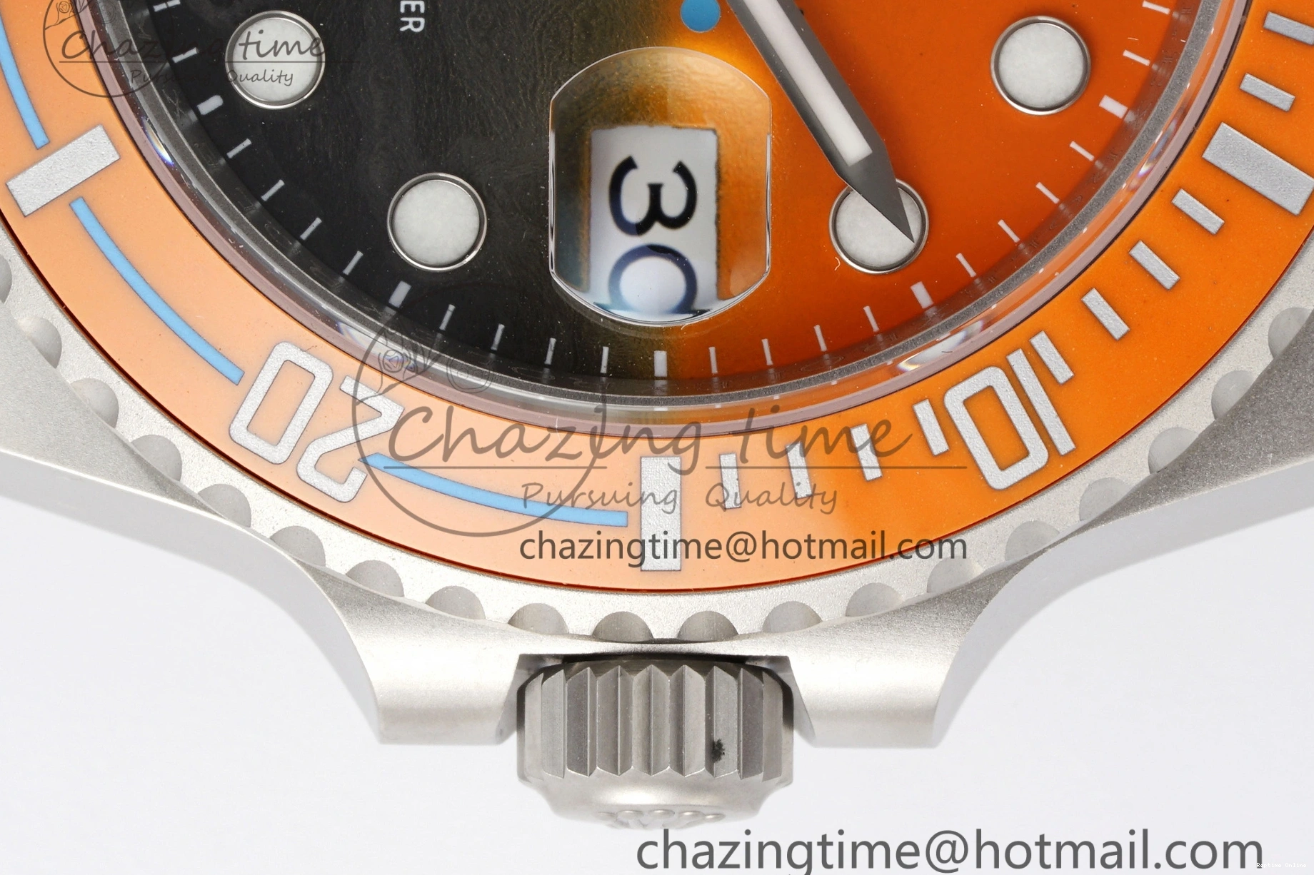0411 Bold Submariner DIW Sandblasted VSF 1:1 Best Edition Orange Ceramic Bezel Orange Black Dial on SS Bracelet VS 2053